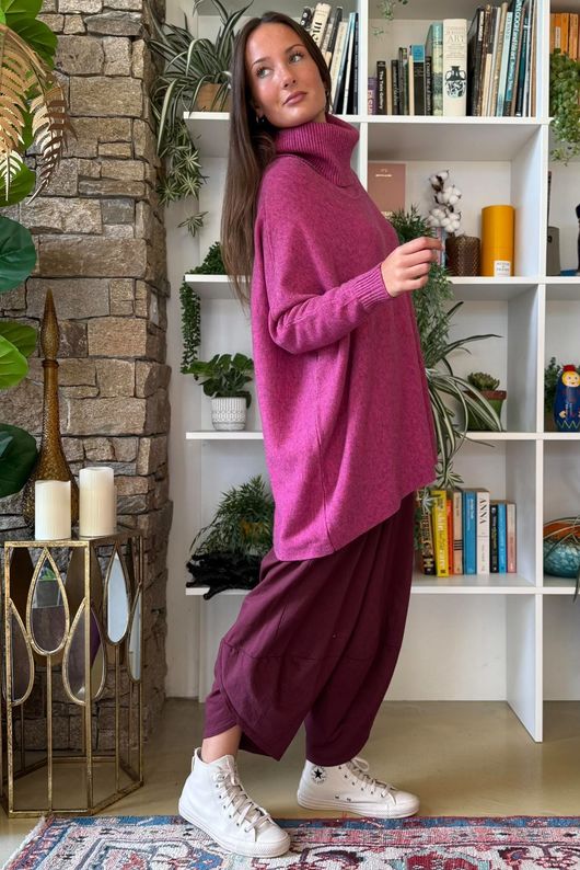 Beyond Terry Oversized Cowl Knit Raspberry Marl